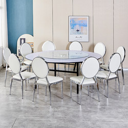 Hotel Banquet Hall Sun Chair Napoleon Bamboo Chair Hotel Vip Restaurant Private Room Dining Chair Silver Electroplated Chair