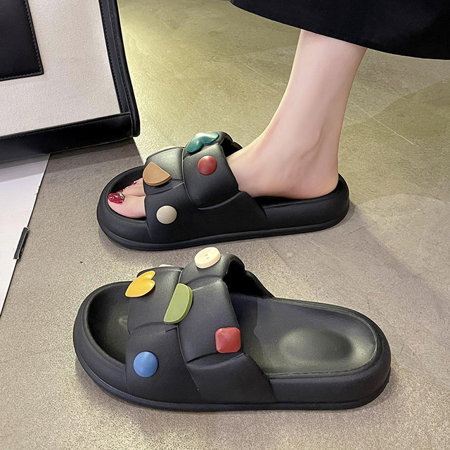 Women's Leather Sandals - Thick Sole Non-Slip Slippers For Summer Outdoor Wear