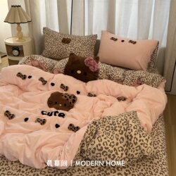 Girl Cartoon ins Four-Piece Bedding Set Pure Cotton 2026 New Style Bed Sheet Duvet Cover Student Dormitory Three-Piece Set 4