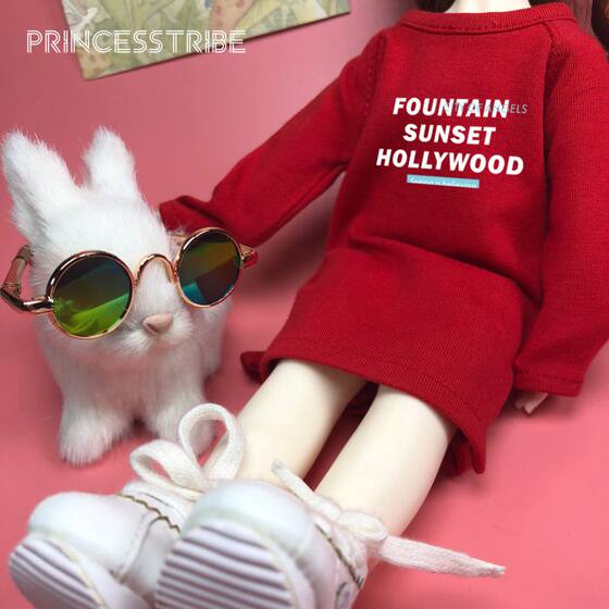 
19.9 welfare T-shirt Hollywood letter printed baby clothes 6 points bjd sweatshirt clothes casual VOLKS/GEN