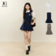 NANGOON original design versatile white waist-hugging shirt short-sleeved top sleeveless pleated dress suit
