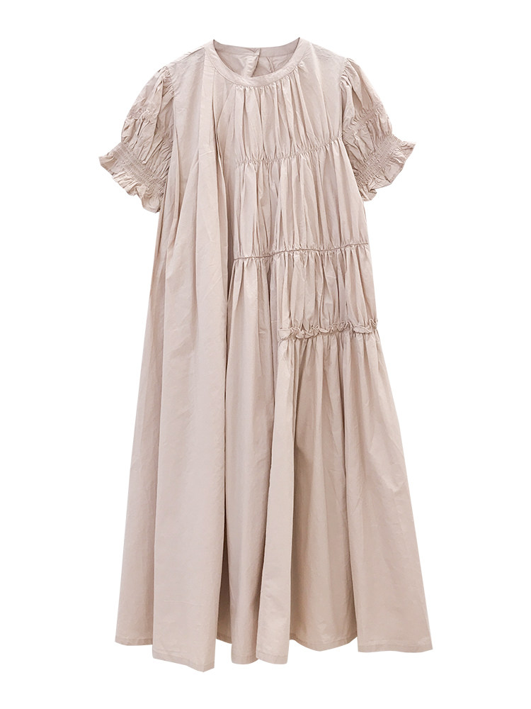 open lace back dress Gracelle Eyelet Cotton Dress - Dahlia Pink Short Sleeve Midi Dress main image 1