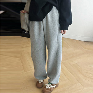 
Pregnant women's Korean style drawstring straight sweatpants autumn and winter new loose slimming harem casual pants women's leggings long pants