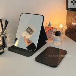 Folding Small Mirror, Makeup Mirror, Student Dormitory Men's Special Vanity Mirror, Tabletop, Can Stand, Portable for Home Use