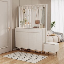 Entryway Shoe Cabinet with Integrated Coat Rack, Wall-Mounted, White Foyer Cabinet for Home Entrance, Partition, 2026 New Model Storage Cabinet