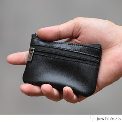 Xmyb Genuine Leather Mini Coin Purse, Simple and Portable, Ultra-Soft Sheepskin Small Wallet, Vintage Coin Pouch, Unisex