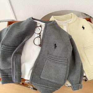 
Children's cardigan 2025 autumn new Korean version boys' fashionable knitted sweater spring and autumn Korean version autumn and winter small jacket trendy