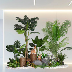 Indoor Artificial Green Plant Landscaping for Kindergarten Decoration, Large Fake Trees for Shopping Mall Window Displays, Floor-To-Ceiling Stairwell Plant Landscape