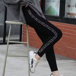 Four seasons new fat MM large size plus velvet high waist elasticity plus fat leggings female thin and cold, hot hot drill keeps warm pants