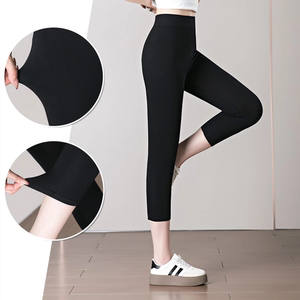 
Middle-aged and elderly mothers' summer thin seven-point leggings for women wearing modal high waist high elastic slimming pants