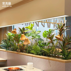 Simulated Green Plant Landscape, Tropical Artificial Plants, Indoor Mountain-Style Restaurant, Store Artificial Trees, Partition, Window Atmosphere Decoration