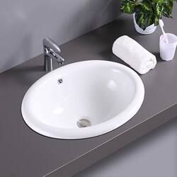 Oval Countertop Basin Semi-Embedded Washbasin Countertop Basin Ceramic Washbasin Countertop Sink