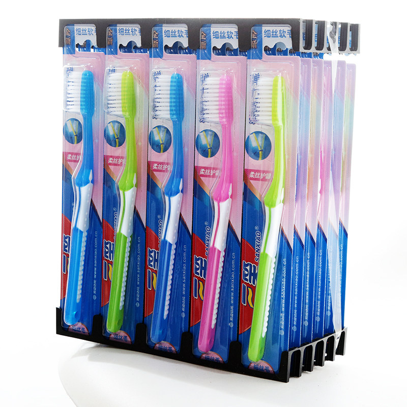 SANXIAO 칫솔, 성인용 고급 중간 정도의 부드러운 강모 칫솔, 30개, 가정용 크기, 잇몸 청소 및 보호, 무료 배송이 가능한 독립 제품 -