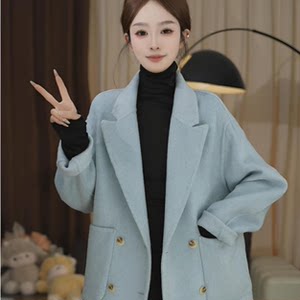 
2026 Spring and Autumn New Short Korean Style Suit Collar Double-sided Handmade Coat Customized Jacket 411528