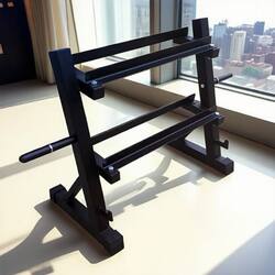 Angle Iron Two-Layer Dumbbell Rack, Home Multifunctional Dumbbell Rack, 2-Layer Angle Iron Dumbbell Rack, Barbell Rack