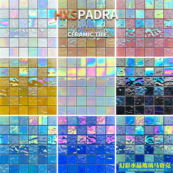 Internet celebrity pink colored glass swimming pool mosaic