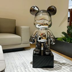 Internet-Famous Cartoon Violent Bear Piggy Bank, Living Room Home Tv Cabinet Electroplated Large Floor-Standing Ornament, Creative Decoration