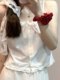 Brandy Girl white chic sweet and spicy cotton bow shirt with bm camisole top