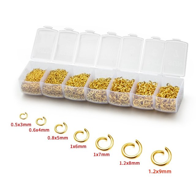 Titanium steel 18K gold color open ring diy material jewelry decorative accessories set color-preserving handmade high-quality connection ring