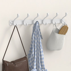 Hot-selling white European-style hooks, strong load-bearing adhesive hooks, storage racks behind bathroom doors, stainless steel punch-free hanging racks