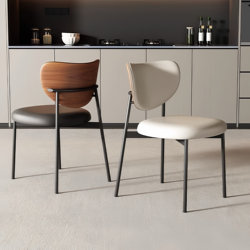 Modern simple retro casual restaurant Italian light luxury dining chair home Nordic cafe dining table Calvin chair