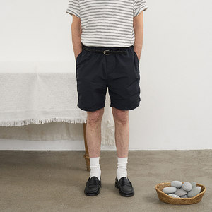 Retro washable quick-drying drawstring shorts Korean authentic PARTIMENTO light and loose straight-leg casual pants