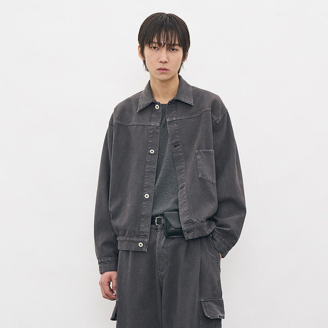 Korean genuine PARTIMENTO 2024 new autumn retro denim AdjustTrucker jacket