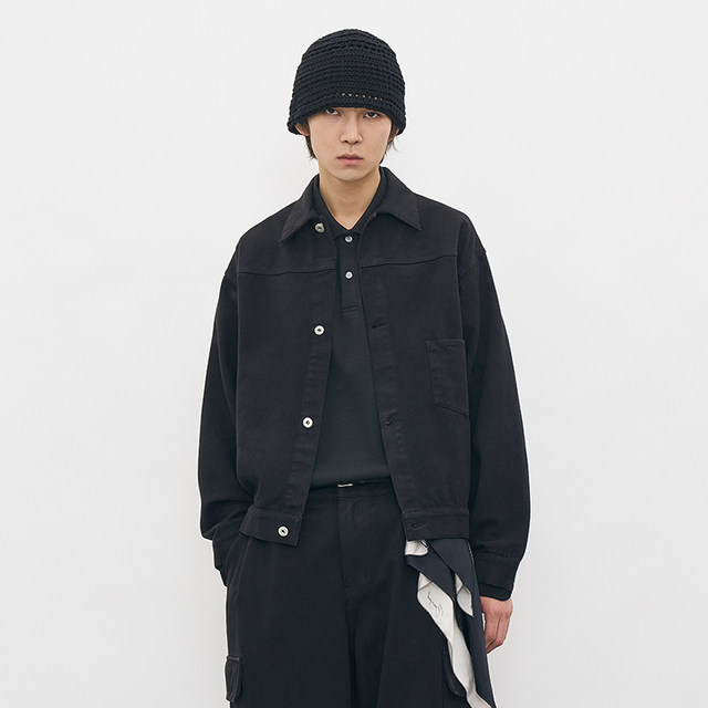 Korean genuine PARTIMENTO 2024 new autumn retro denim AdjustTrucker jacket