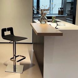 Bar Chair Chair Home Adjustable Bar Chair Wabi-Sabi Style Island Chair Saddle Leather High Chair Bar Stool High Stool