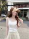 Zhao Lusi's same white camisole inner wear for women in autumn with breast pads and one-piece beautiful back bottoming top for summer outer wear