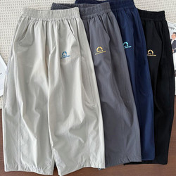Boys' Pants for Summer, Medium and Large Children, Four-Way Stretch, Breathable, Mosquito-Proof, Thin, Loose-Fitting, Quick-Drying Sports Long Pants for Boys