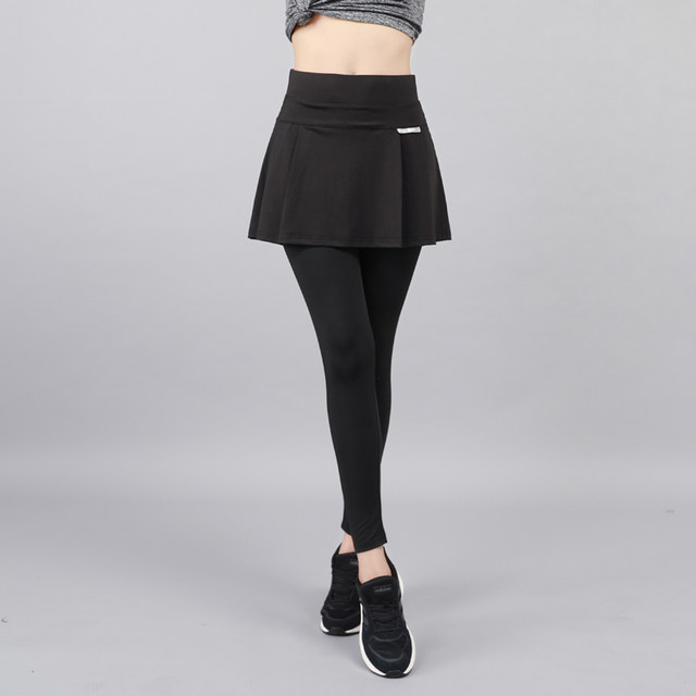 Women's short skirt autumn and winter leggings one-piece slimming skirt a-line skirt black tennis badminton sports outer wear