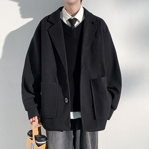 Whees coat men's autumn and winter 2023 new loose cotton thick jackets winter clothes short woolen coat men
