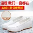 Giày Y Tá Nữ Mùa Đông Plus Nhung Đế Mềm Thoáng Khí Không Mệt Mỏi Chân 2021 Mới Trắng Khử Mùi Bệnh Viện Đế Bằng Cotton Nêm gót Chân 