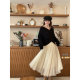M Meat Roller House Smash Large Size Women's Fat mm Mesh Loose High Waist Slim Sweet French versatile autumn and winter skirt