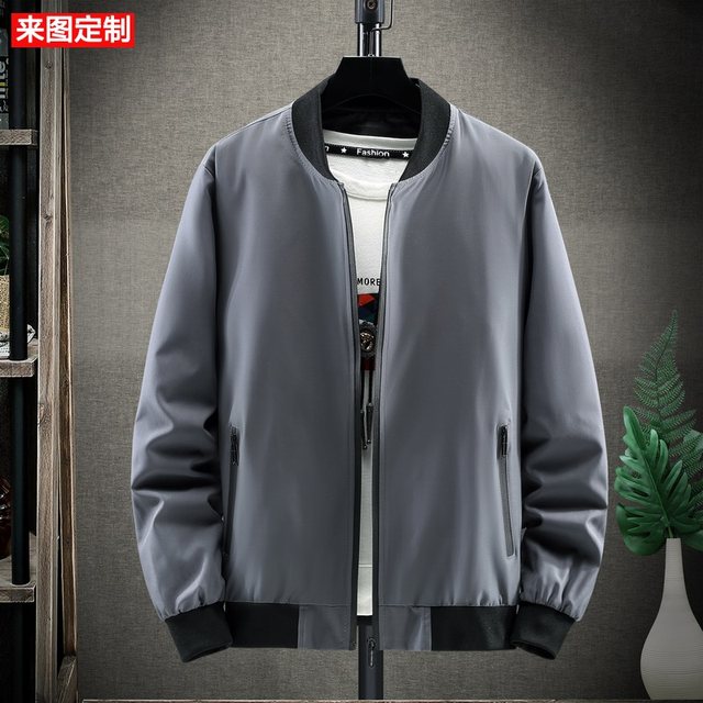 Work clothes customized spring and autumn hoodless stand-collar jacket ...