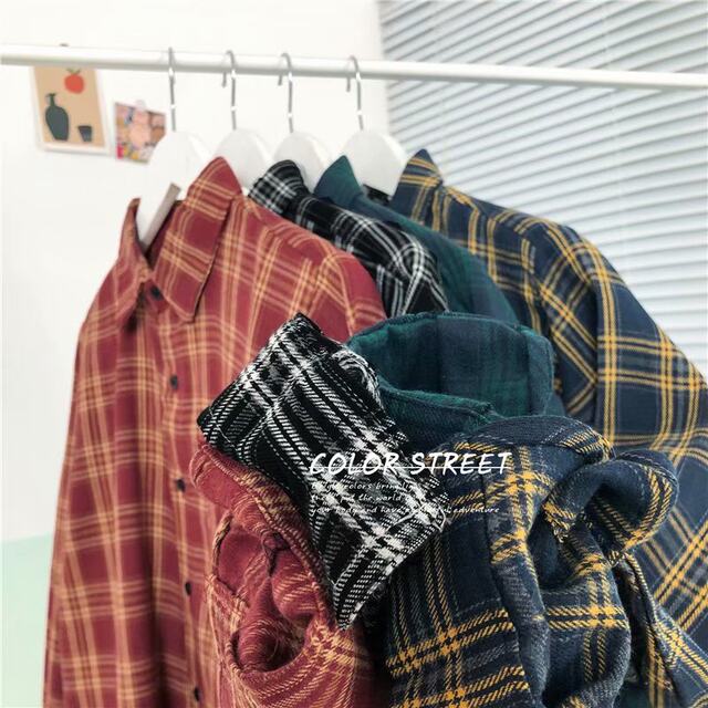 Classic Plaid Shirt Womenautumn Winter Retro Loose Casual main image 1