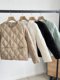 Daily order ~ Test the clothes room autumn and winter new style, light, warm, warm diamonds, sewing round collar single -breasted casual cotton jacket outer women