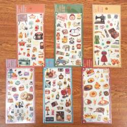 Japanese Mindwave Nostalgic Retro Series Stickers Toys Food Desserts Sewing Daily Planner Decoration