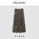 Li Zimu's new spring and summer casual skirt 2025 is slim and versatile elastic waist fashionable floral long skirt big hem skirt
