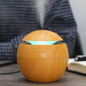 
New cross-border mushroom wood grain humidifier colorful lamp bedroom bass hydration device creative wood grain aromatherapy machine factory