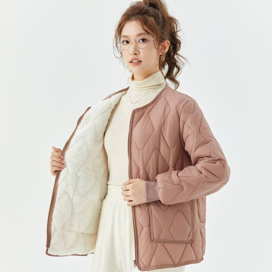 
9-year-old store, winter women's plus size, thickening and velvet zipper warm long-sleeved cotton coat for men and women couples