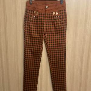 
Small feet casual pants for women spring and autumn new mid-waist outer leggings pure cotton women's plaid trousers slim pencil pants