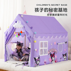 Children's tent indoor girl playhouse big house princess separate bed artifact bed Kuromi Melody mosquito net