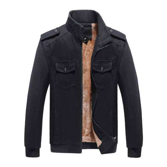 Autumn and winter men's velvet thickened pure cotton jacket Korean ...