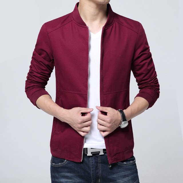 Spring and autumn men's pure cotton knitted jacket Korean style youth ...