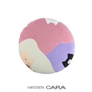 HIKOSEN CARA Kara Cat Tabby Coolo White Cat Furniture Round Pillow Thickened Tatami Cushion