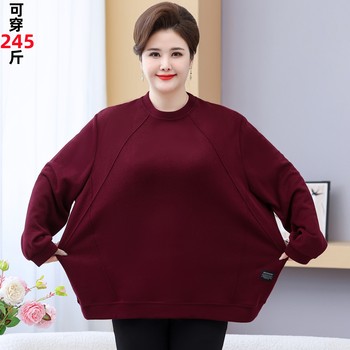 Women's tummy-covering plus size plus size spring and autumn new sweatshirt