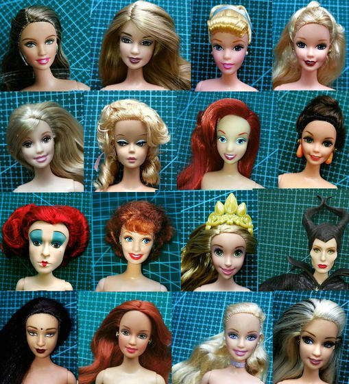 Positive bulk antique barbie old doll Disney Rapunzel witch Maleficent Teresa nude