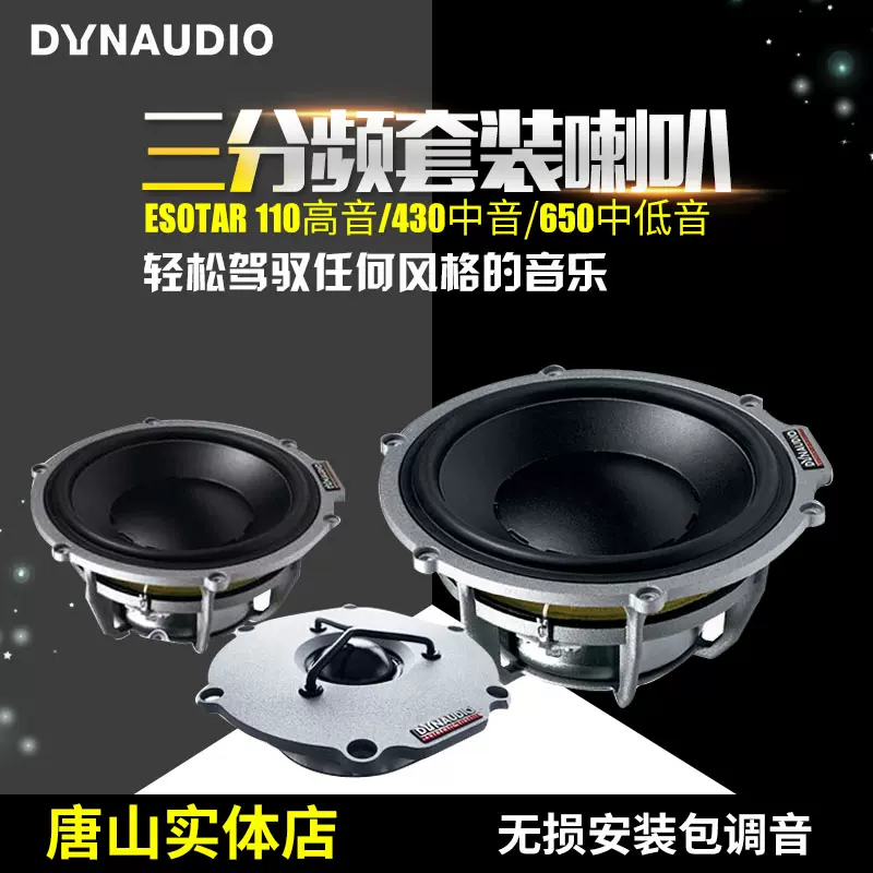 丹拿Esotar三分頻喇叭110高音430中音650中低音汽車音響改裝套裝